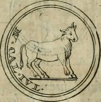An illustration from Numismata ærea imperatorum, augustarum, et cæsarum, in coloniis, municilpiis, et urbibus jure latio donatis, ex omni modulo percussa, 1695, leaf 50