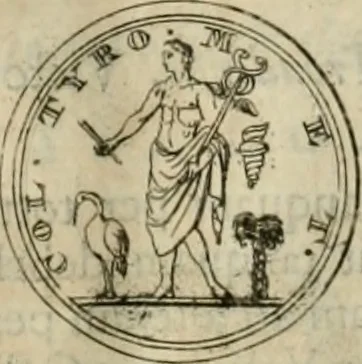 An illustration from Numismata ærea imperatorum, augustarum, et cæsarum, in coloniis, municilpiis, et urbibus jure latio donatis, ex omni modulo percussa, 1695, leaf 503