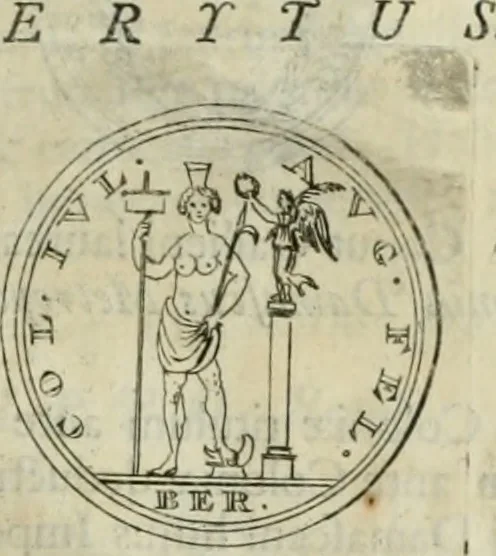 An illustration from Numismata ærea imperatorum, augustarum, et cæsarum, in coloniis, municilpiis, et urbibus jure latio donatis, ex omni modulo percussa, 1695, leaf 508
