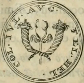 An illustration from Numismata ærea imperatorum, augustarum, et cæsarum, in coloniis, municilpiis, et urbibus jure latio donatis, ex omni modulo percussa, 1695, leaf 509