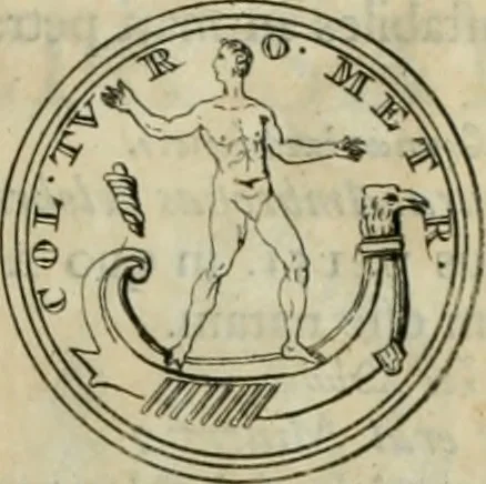 An illustration from Numismata ærea imperatorum, augustarum, et cæsarum, in coloniis, municilpiis, et urbibus jure latio donatis, ex omni modulo percussa, 1695, leaf 512