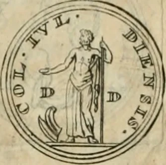 An illustration from Numismata ærea imperatorum, augustarum, et cæsarum, in coloniis, municilpiis, et urbibus jure latio donatis, ex omni modulo percussa, 1695, leaf 515