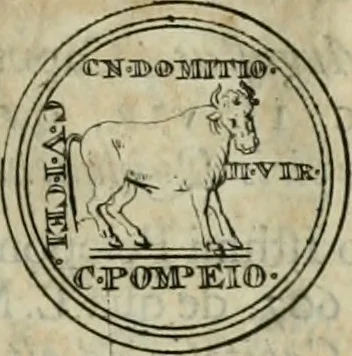 An illustration from Numismata ærea imperatorum, augustarum, et cæsarum, in coloniis, municilpiis, et urbibus jure latio donatis, ex omni modulo percussa, 1695, leaf 54