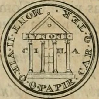 An illustration from Numismata ærea imperatorum, augustarum, et cæsarum, in coloniis, municilpiis, et urbibus jure latio donatis, ex omni modulo percussa, 1695, leaf 61