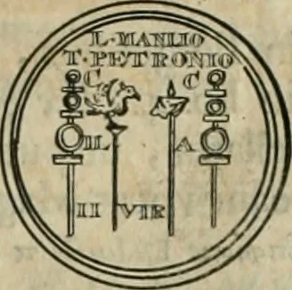 An illustration from Numismata ærea imperatorum, augustarum, et cæsarum, in coloniis, municilpiis, et urbibus jure latio donatis, ex omni modulo percussa, 1695, leaf 62