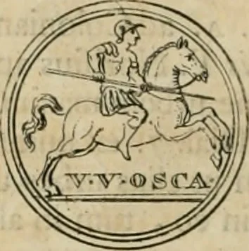 An illustration from Numismata ærea imperatorum, augustarum, et cæsarum, in coloniis, municilpiis, et urbibus jure latio donatis, ex omni modulo percussa, 1695, leaf 63