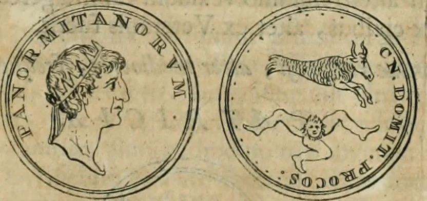 An illustration from Numismata ærea imperatorum, augustarum, et cæsarum, in coloniis, municilpiis, et urbibus jure latio donatis, ex omni modulo percussa, 1695, leaf 64