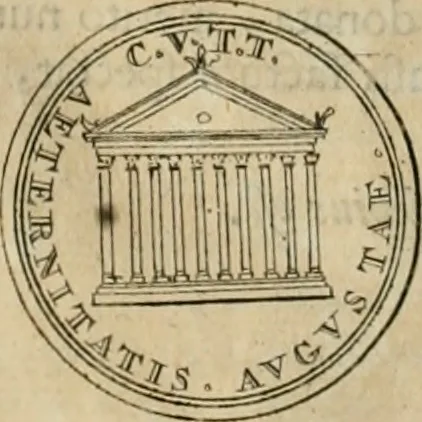An illustration from Numismata ærea imperatorum, augustarum, et cæsarum, in coloniis, municilpiis, et urbibus jure latio donatis, ex omni modulo percussa, 1695, leaf 69