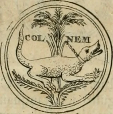 An illustration from Numismata ærea imperatorum, augustarum, et cæsarum, in coloniis, municilpiis, et urbibus jure latio donatis, ex omni modulo percussa, 1695, leaf 81
