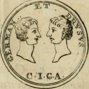 An illustration from Numismata ærea imperatorum, augustarum, et cæsarum, in coloniis, municilpiis, et urbibus jure latio donatis, ex omni modulo percussa, 1695, leaf 89