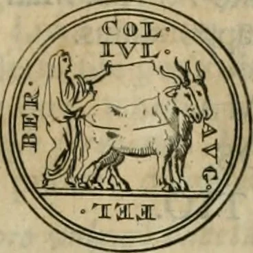 An illustration from Numismata ærea imperatorum, augustarum, et cæsarum, in coloniis, municilpiis, et urbibus jure latio donatis, ex omni modulo percussa, 1695, leaf 90