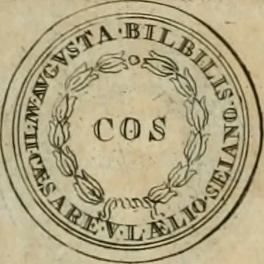 An illustration from Numismata ærea imperatorum, augustarum, et cæsarum, in coloniis, municilpiis, et urbibus jure latio donatis, ex omni modulo percussa, 1695, leaf 91