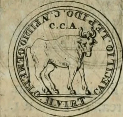 An illustration from Numismata ærea imperatorum, augustarum, et cæsarum, in coloniis, municilpiis, et urbibus jure latio donatis, ex omni modulo percussa, 1695, leaf 92