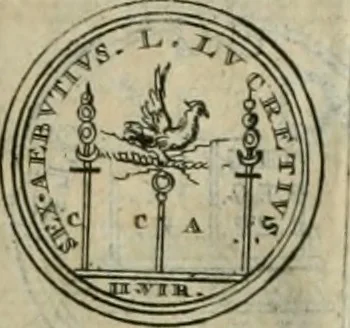 An illustration from Numismata ærea imperatorum, augustarum, et cæsarum, in coloniis, municilpiis, et urbibus jure latio donatis, ex omni modulo percussa, 1695, leaf 94