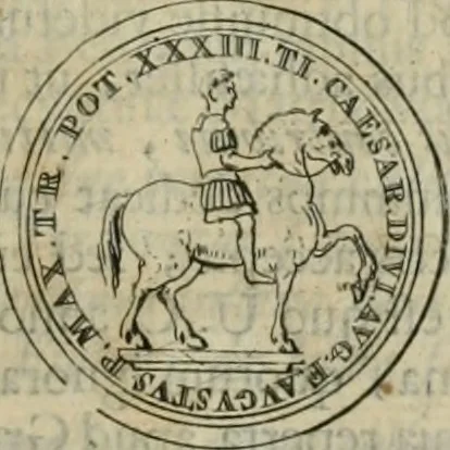 An illustration from Numismata ærea imperatorum, augustarum, et cæsarum, in coloniis, municilpiis, et urbibus jure latio donatis, ex omni modulo percussa, 1695, leaf 94