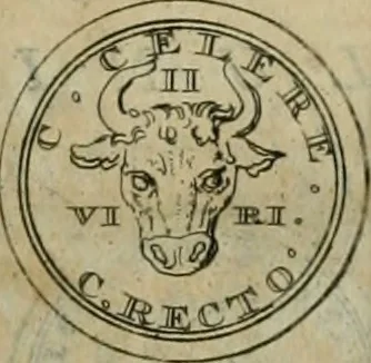 An illustration from Numismata ærea imperatorum, augustarum, et cæsarum, in coloniis, municilpiis, et urbibus jure latio donatis, ex omni modulo percussa, 1695, leaf 96