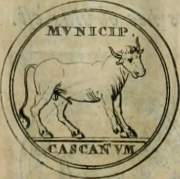 An illustration from Numismata ærea imperatorum, augustarum, et cæsarum, in coloniis, municilpiis, et urbibus jure latio donatis, ex omni modulo percussa, 1695, leaf 96