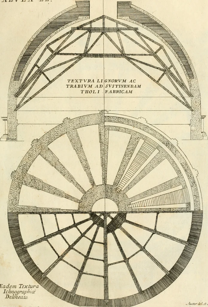 An illustration from Numismata summorum pontificum Templi Vaticani fabricam indicantia, chronologica ejusdem fabricae narratione ac multiplici eruditione explicata. Atque uberiori numismatum omnium pontificiorum lucubrationi veluti prodromus praemissa, 1700, leaf 136