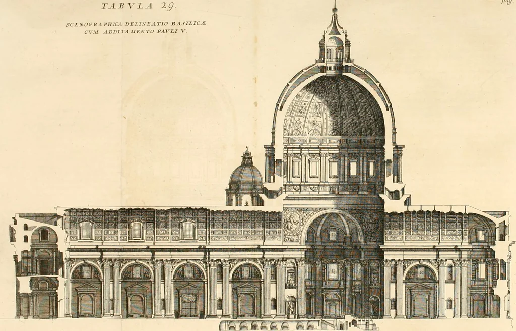 An illustration from Numismata summorum pontificum Templi Vaticani fabricam indicantia, chronologica ejusdem fabricae narratione ac multiplici eruditione explicata. Atque uberiori numismatum omnium pontificiorum lucubrationi veluti prodromus praemissa, 1700, leaf 160