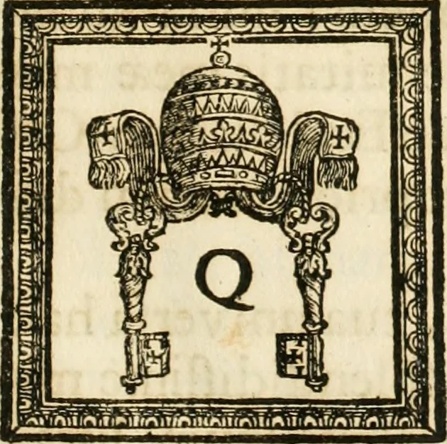 An illustration from Numismata summorum pontificum Templi Vaticani fabricam indicantia, chronologica ejusdem fabricae narratione ac multiplici eruditione explicata. Atque uberiori numismatum omnium pontificiorum lucubrationi veluti prodromus praemissa, 1700, leaf 18