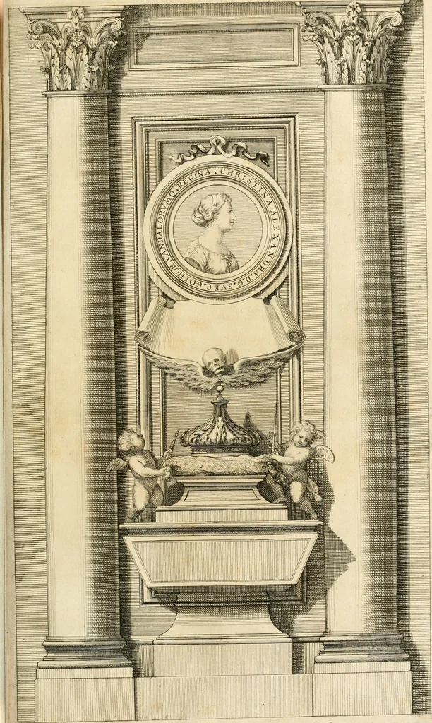 An illustration from Numismata summorum pontificum Templi Vaticani fabricam indicantia, chronologica ejusdem fabricae narratione ac multiplici eruditione explicata. Atque uberiori numismatum omnium pontificiorum lucubrationi veluti prodromus praemissa, 1700, leaf 210