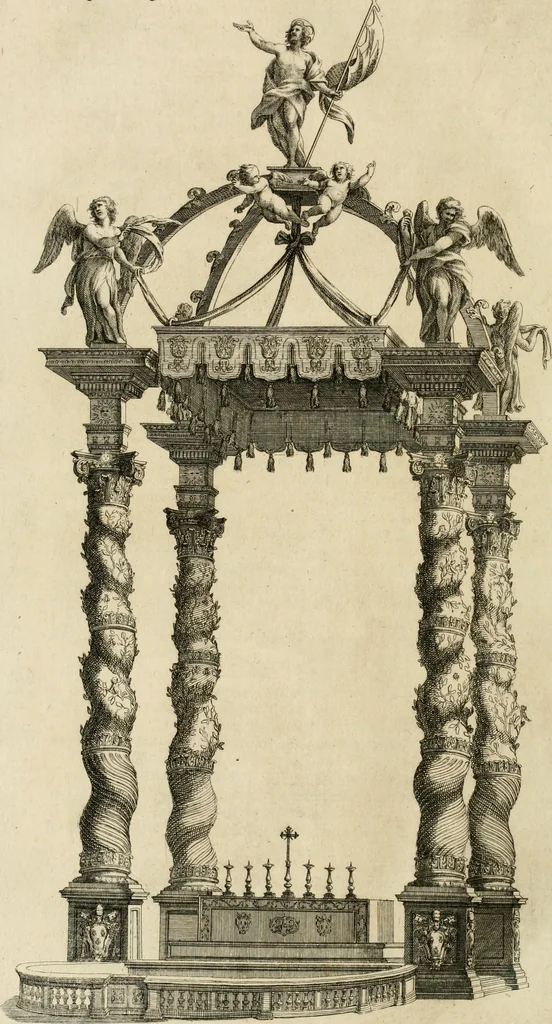 An illustration from Numismata summorum pontificum Templi Vaticani fabricam indicantia, chronologica ejusdem fabricae narratione ac multiplici eruditione explicata. Atque uberiori numismatum omnium pontificiorum lucubrationi veluti prodromus praemissa, 1700, leaf 247