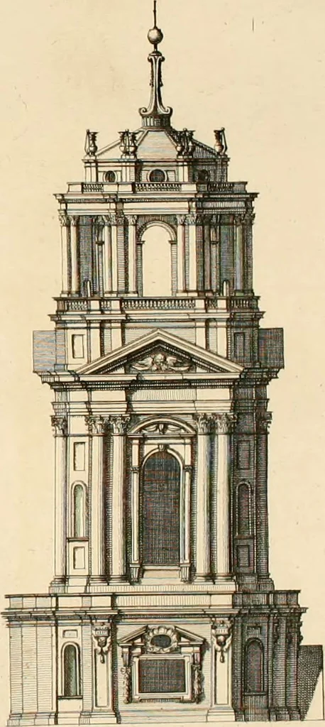 An illustration from Numismata summorum pontificum Templi Vaticani fabricam indicantia, chronologica ejusdem fabricae narratione ac multiplici eruditione explicata. Atque uberiori numismatum omnium pontificiorum lucubrationi veluti prodromus praemissa, 1700, leaf 299
