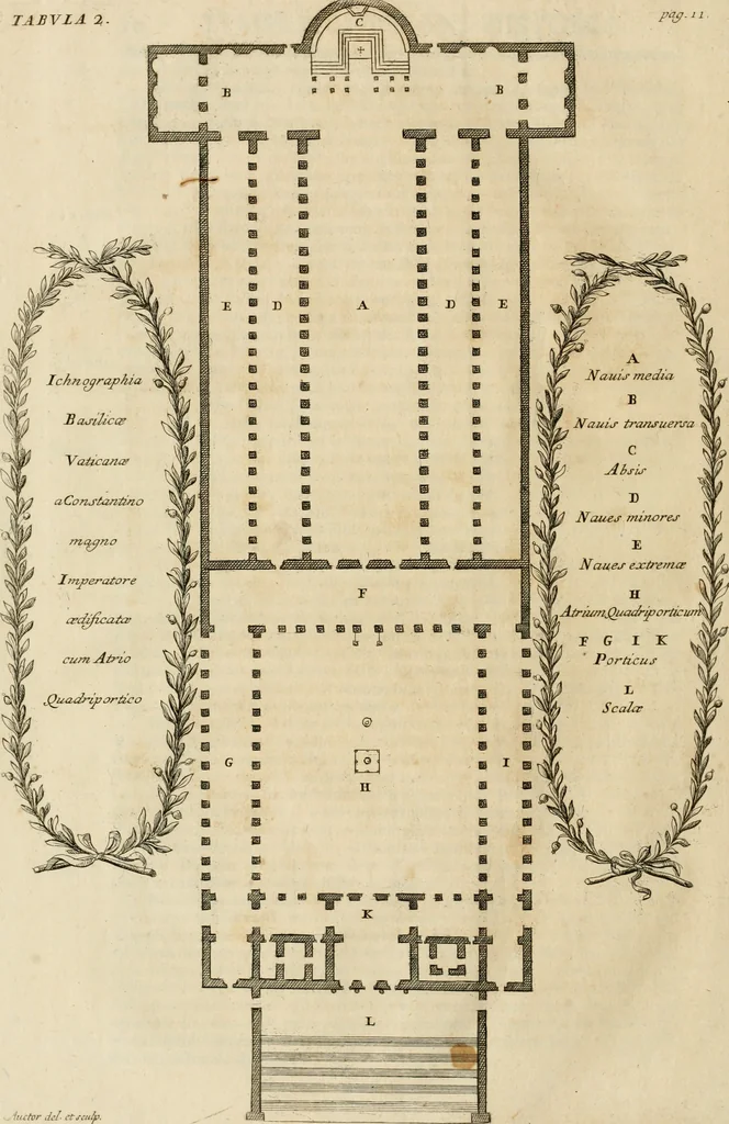 An illustration from Numismata summorum pontificum Templi Vaticani fabricam indicantia, chronologica ejusdem fabricae narratione ac multiplici eruditione explicata. Atque uberiori numismatum omnium pontificiorum lucubrationi veluti prodromus praemissa, 1700, leaf 31