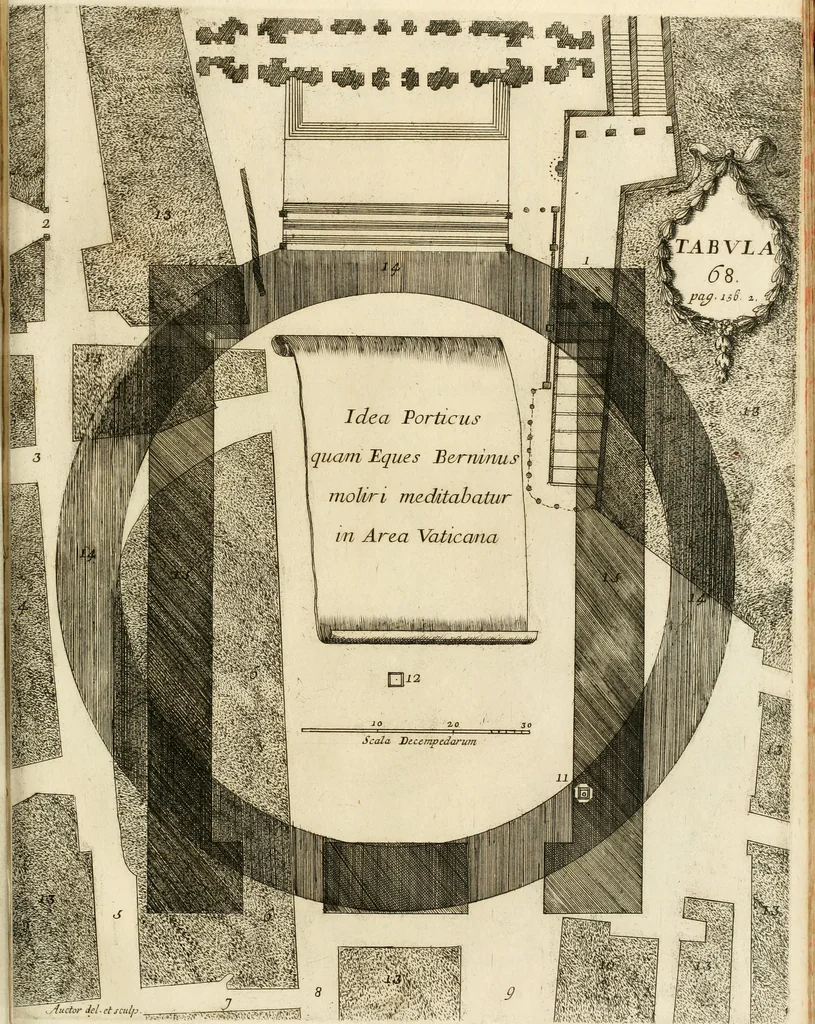 An illustration from Numismata summorum pontificum Templi Vaticani fabricam indicantia, chronologica ejusdem fabricae narratione ac multiplici eruditione explicata. Atque uberiori numismatum omnium pontificiorum lucubrationi veluti prodromus praemissa, 1700, leaf 318