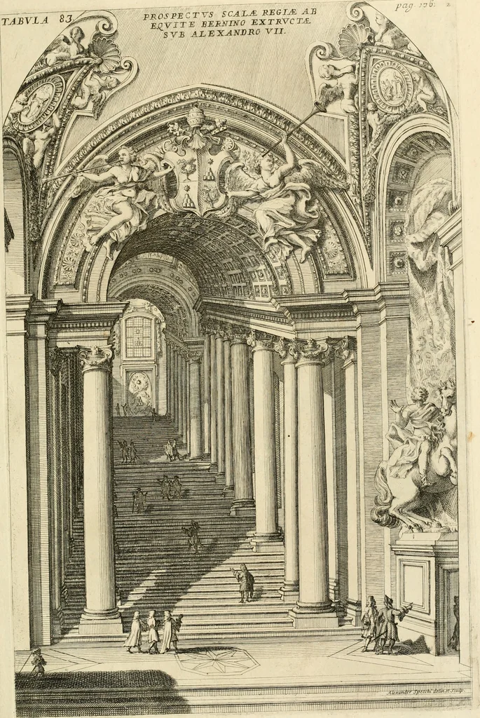 An illustration from Numismata summorum pontificum Templi Vaticani fabricam indicantia, chronologica ejusdem fabricae narratione ac multiplici eruditione explicata. Atque uberiori numismatum omnium pontificiorum lucubrationi veluti prodromus praemissa, 1700, leaf 368