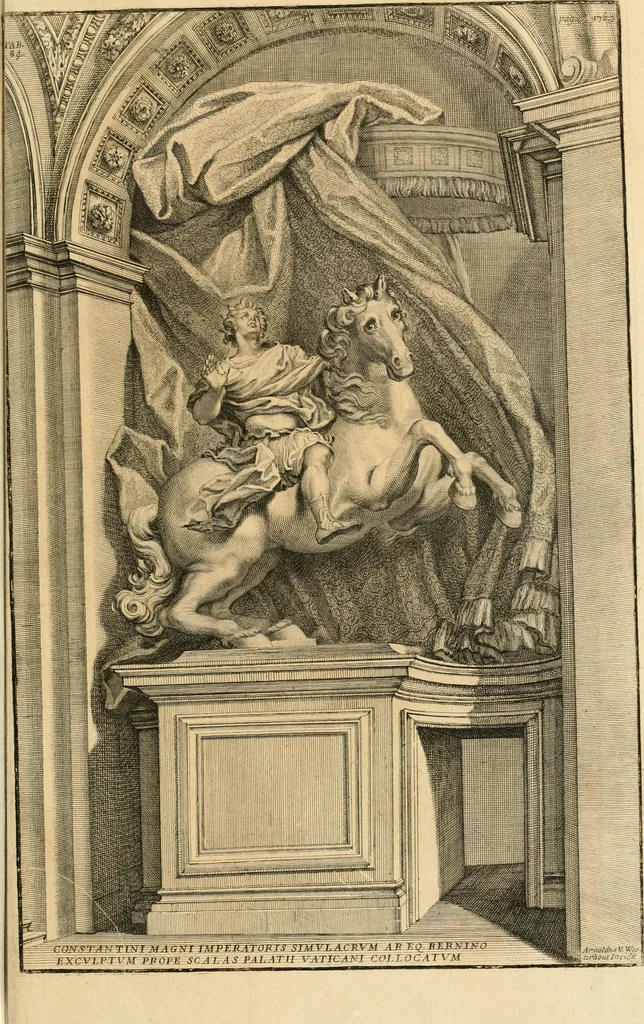 An illustration from Numismata summorum pontificum Templi Vaticani fabricam indicantia, chronologica ejusdem fabricae narratione ac multiplici eruditione explicata. Atque uberiori numismatum omnium pontificiorum lucubrationi veluti prodromus praemissa, 1700, leaf 370