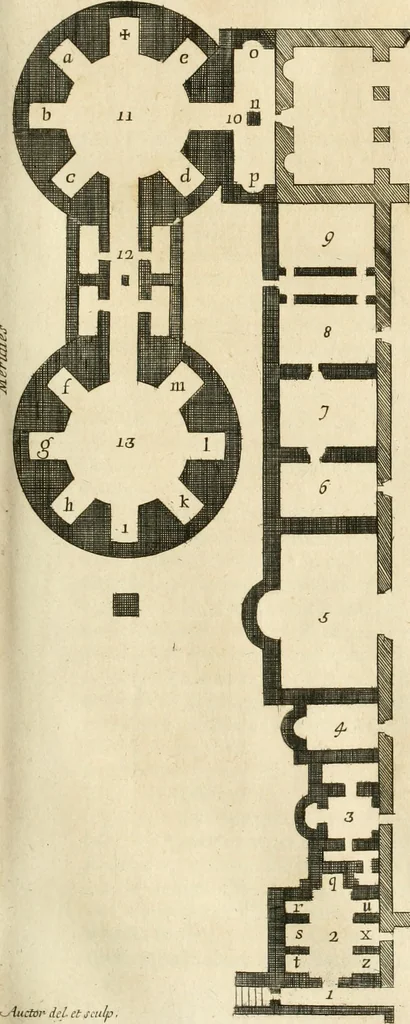 An illustration from Numismata summorum pontificum Templi Vaticani fabricam indicantia, chronologica ejusdem fabricae narratione ac multiplici eruditione explicata. Atque uberiori numismatum omnium pontificiorum lucubrationi veluti prodromus praemissa, 1700, leaf 52