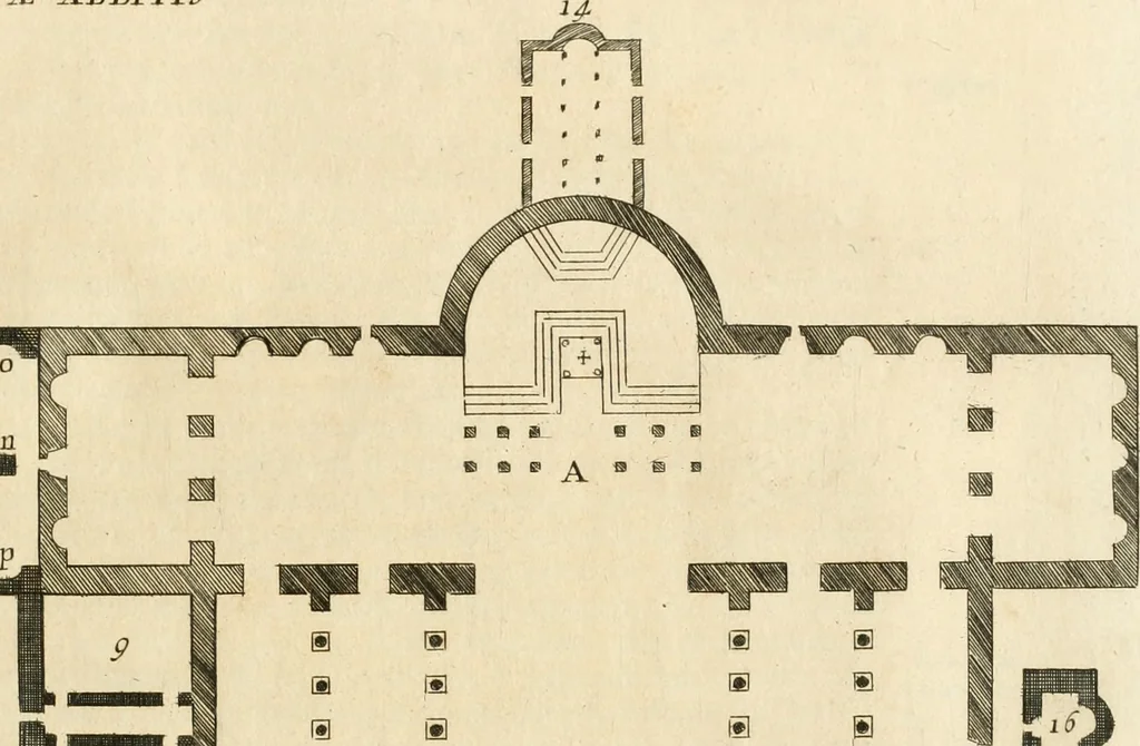 An illustration from Numismata summorum pontificum Templi Vaticani fabricam indicantia, chronologica ejusdem fabricae narratione ac multiplici eruditione explicata. Atque uberiori numismatum omnium pontificiorum lucubrationi veluti prodromus praemissa, 1700, leaf 52