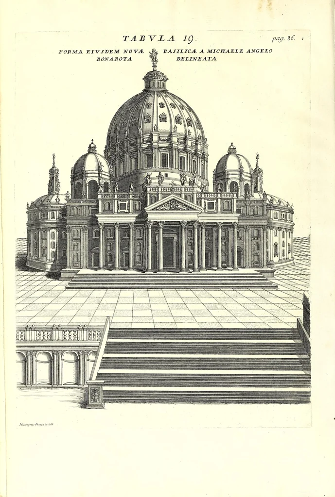 An illustration from Numismata summorum pontificum Templi Vaticani fabricam indicantia, 1696, leaf 148