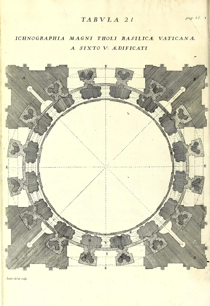 An illustration from Numismata summorum pontificum Templi Vaticani fabricam indicantia, 1696, leaf 152