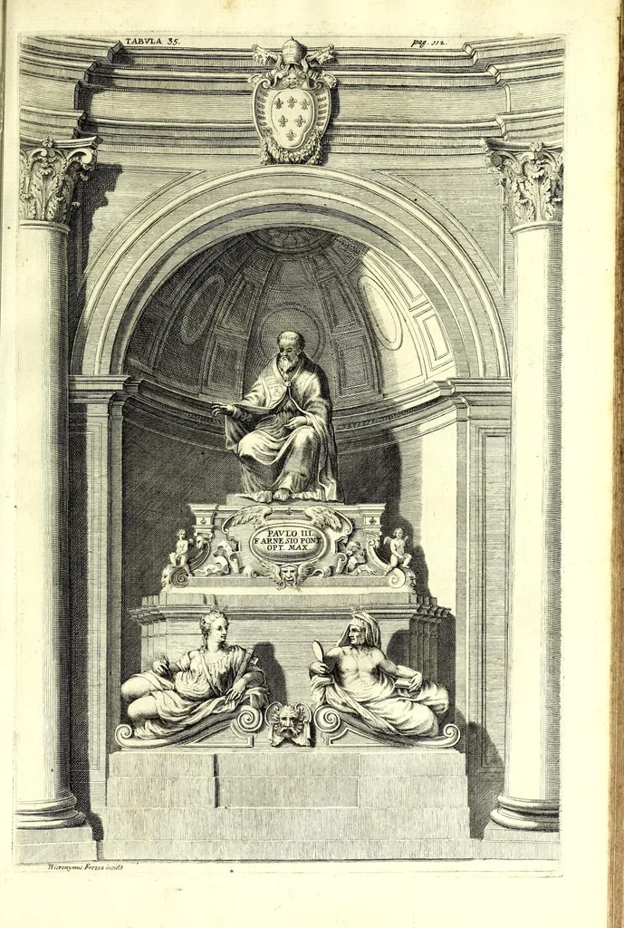 An illustration from Numismata summorum pontificum Templi Vaticani fabricam indicantia, 1696, leaf 207