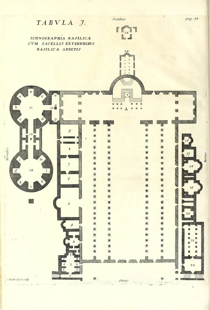 An illustration from Numismata summorum pontificum Templi Vaticani fabricam indicantia, 1696, leaf 64