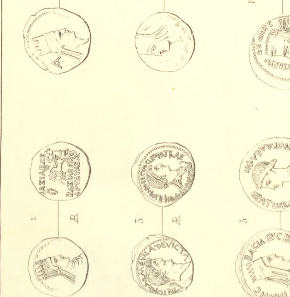 An illustration from Numismatique de l'Arménie, 1859, leaf 130