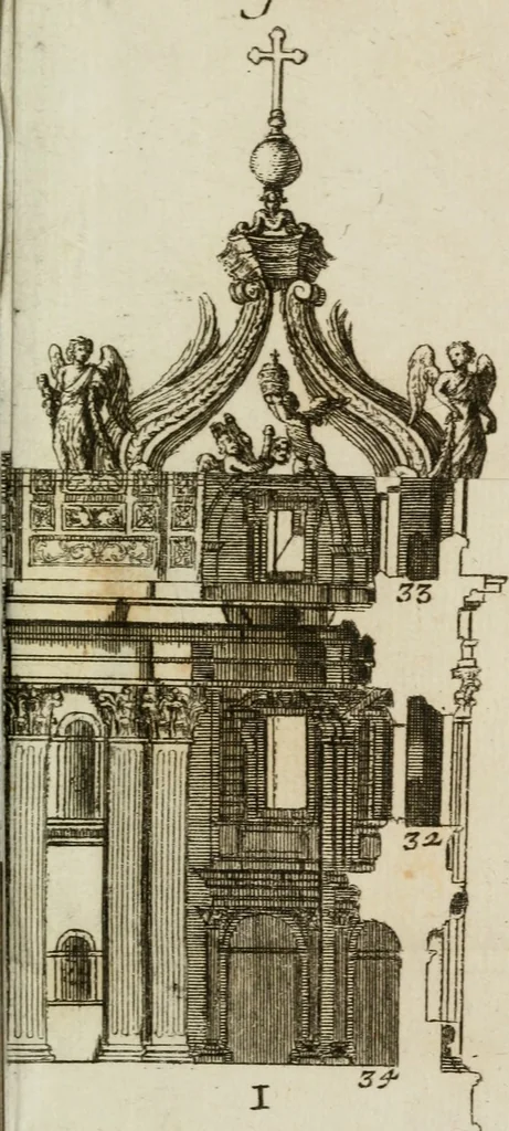 An illustration from Nuova descrizione del Vaticano, o sia, della sacrosanta basilica di S. Pietro, 1762, leaf 488