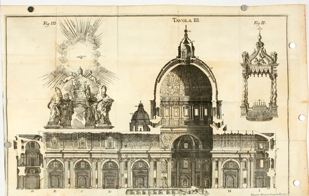 An illustration from Nuova descrizione del Vaticano, o sia, della sacrosanta basilica di S. Pietro, 1762, leaf 489