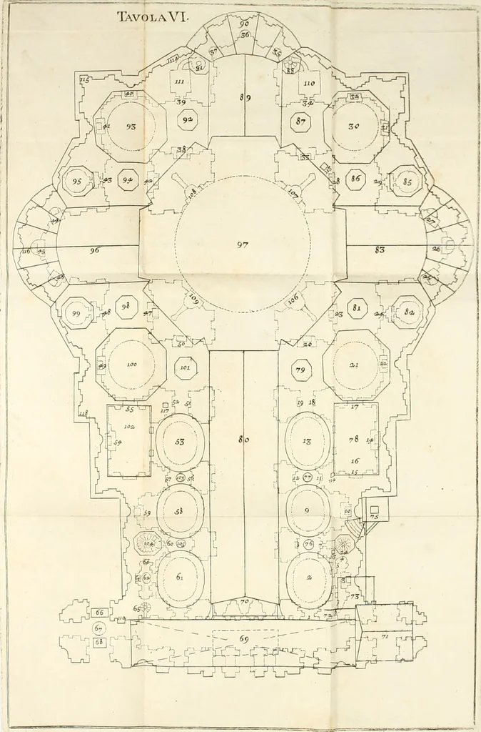 An illustration from Nuova descrizione del Vaticano, o sia, della sacrosanta basilica di S. Pietro, 1762, leaf 495