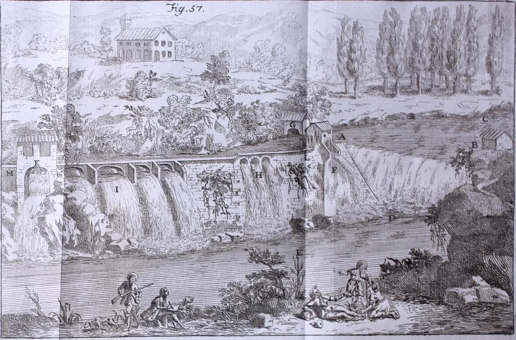 An illustration from Nuova raccolta d'autori, che trattano del moto dell'acque, 1766, leaf 603