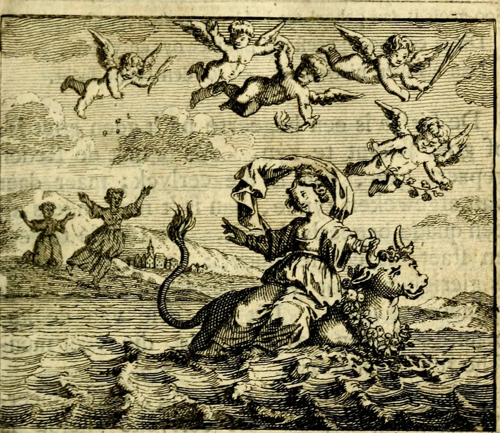 An illustration from Nuttelyck huys-boeck ... Benevens alle de overgebleven gedichten ... de lof-en rouw-gedichten en graft-schriften, 1769, leaf 56