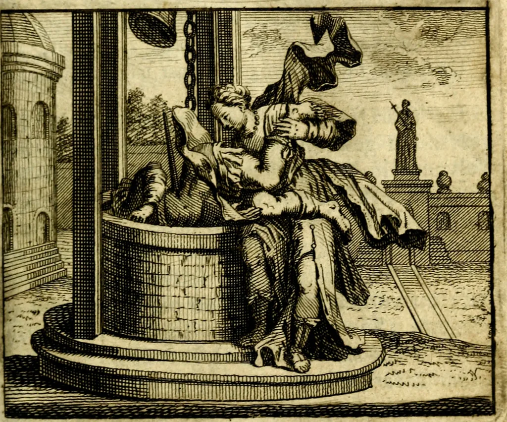 An illustration from Nuttelyck huys-boeck ... Benevens alle de overgebleven gedichten ... de lof-en rouw-gedichten en graft-schriften, 1769, leaf 80