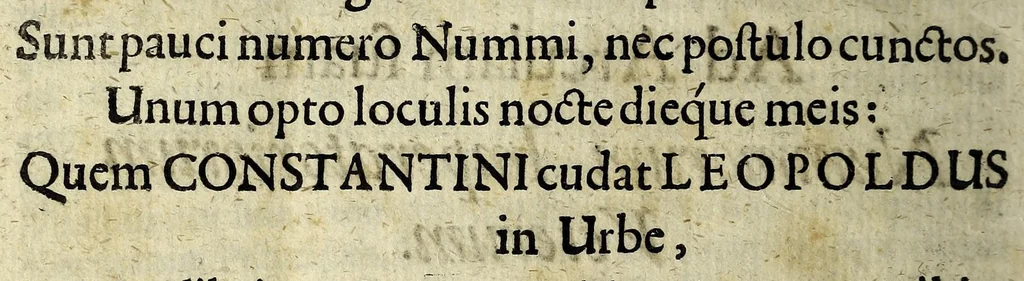 An illustration from Nvmmorvm vetervm in illvstranda imperatorum romanorum historia vsvs publico programmate historiarvm et antiqvitatis cultoribvs, 1684, leaf 26