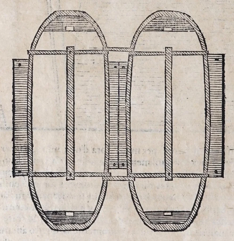 An illustration from Nvova inventione di fabricar fortezze, : di varie forme, in qvalvnqve sito di piano, di monte, in acqua, con diuersi disegni, et vn trattato del modo, che si hà da osseruare in esse, con le sve misvre, et ordine di levar le piante, tanto in fortezze reali, quanto non reali., 1598, leaf 52