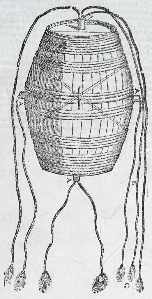 An illustration from Nvova inventione di fabricar fortezze, : di varie forme, in qvalvnqve sito di piano, di monte, in acqua, con diuersi disegni, et vn trattato del modo, che si hà da osseruare in esse, con le sve misvre, et ordine di levar le piante, tanto in fortezze reali, quanto non reali., 1598, leaf 53