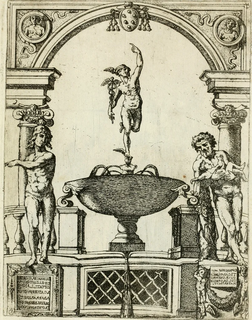 An illustration from Nvova racolta di fontane che si vedano nel alma citta di Roma, Tivoli e Frascati, 1678, leaf 32