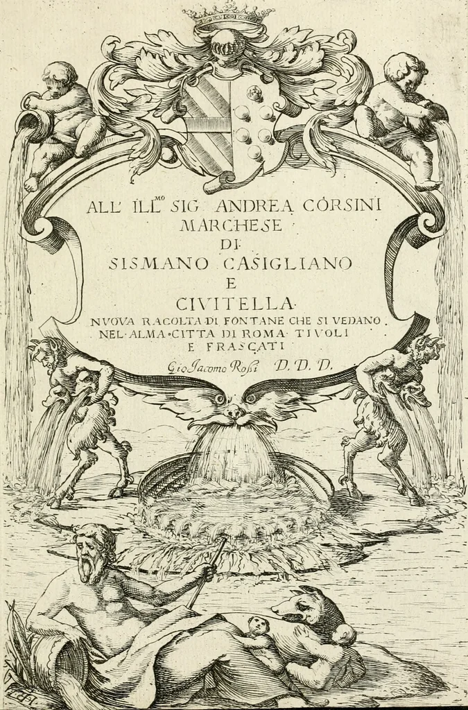 An illustration from Nvova racolta di fontane che si vedano nel alma citta di Roma, Tivoli e Frascati, 1678, leaf 4