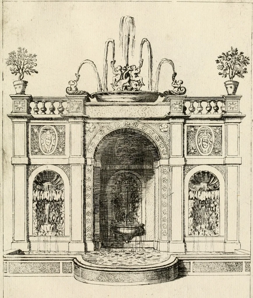 An illustration from Nvova racolta di fontane che si vedano nel alma citta di Roma, Tivoli e Frascati, 1678, leaf 40